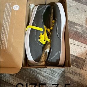 Keds Dark Gray Sneakers with Bright Yellow Laces